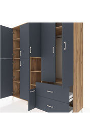 Kronos Dolap 12 Raflı 2 Çekmeceli Tek Askılı 220x59x243 - S784M063V26C
