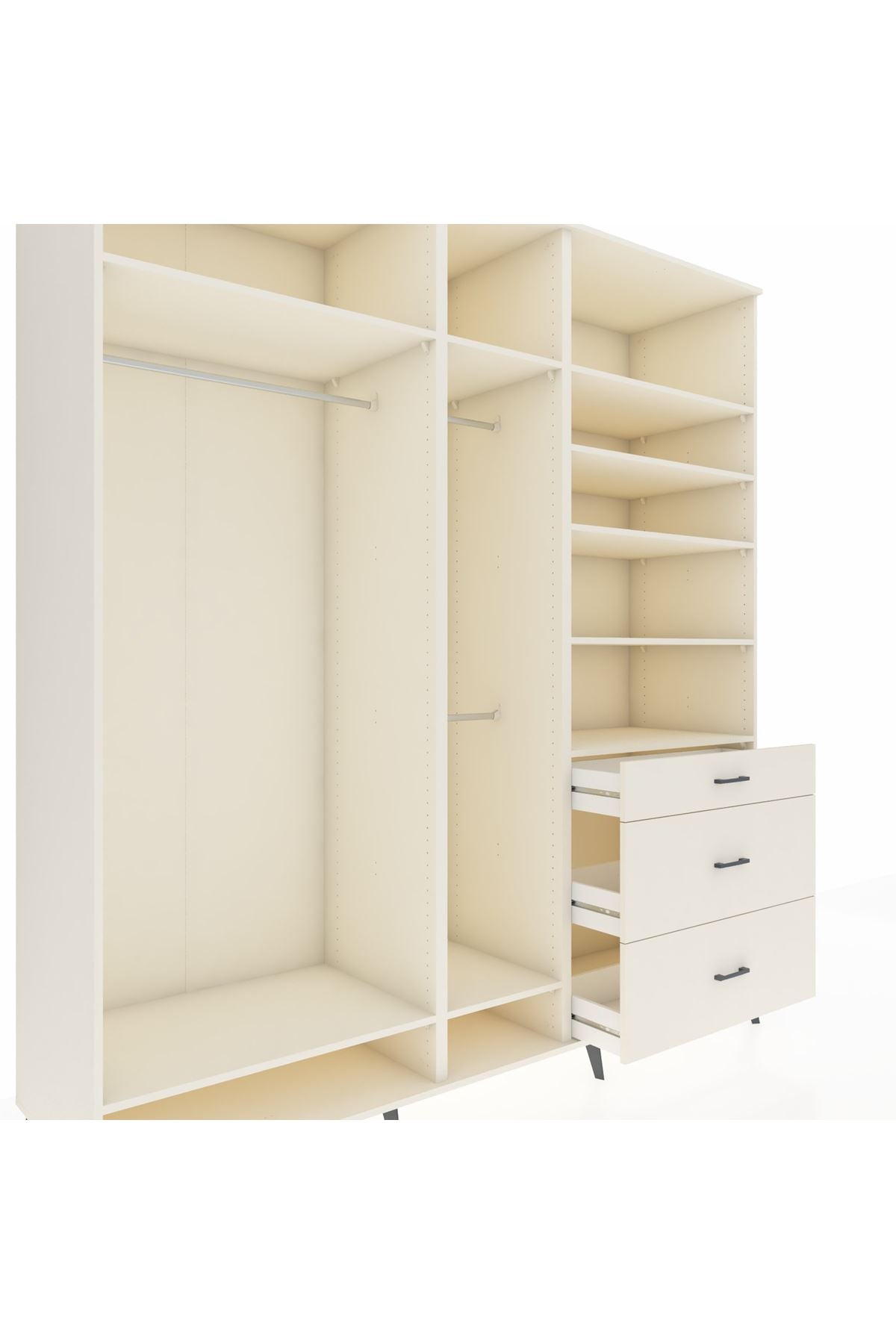 Kronos Dolap 9 Raflı 3 Çekmeceli 3 Askılı 220x59x243 - S784M064V04C