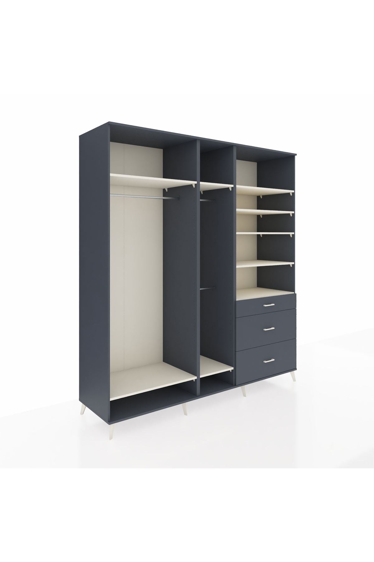 Kronos Dolap 9 Raflı 3 Çekmeceli 3 Askılı 220x59x243 - S784M064V14C