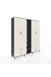 Hyperion Dolap 12 Raflı 4 Çekmeceli 2 Askılı 220x44x243 - S553M001V13B