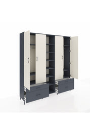 Hyperion Dolap 12 Raflı 4 Çekmeceli 2 Askılı 220x44x243 - S553M001V14B