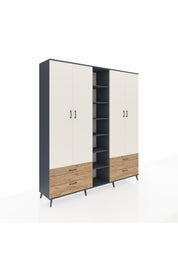 Hyperion Dolap 12 Raflı 4 Çekmeceli 2 Askılı 220x44x243 - S553M001V15B