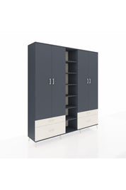 Hyperion Dolap 12 Raflı 4 Çekmeceli 2 Askılı 220x44x243 - S553M001V16B