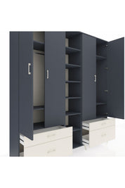 Hyperion Dolap 12 Raflı 4 Çekmeceli 2 Askılı 220x44x243 - S553M001V16B