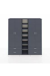 Hyperion Dolap 12 Raflı 4 Çekmeceli 2 Askılı 220x44x243 - S553M001V17B