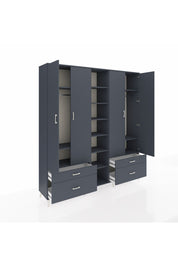 Hyperion Dolap 12 Raflı 4 Çekmeceli 2 Askılı 220x44x243 - S553M001V17B