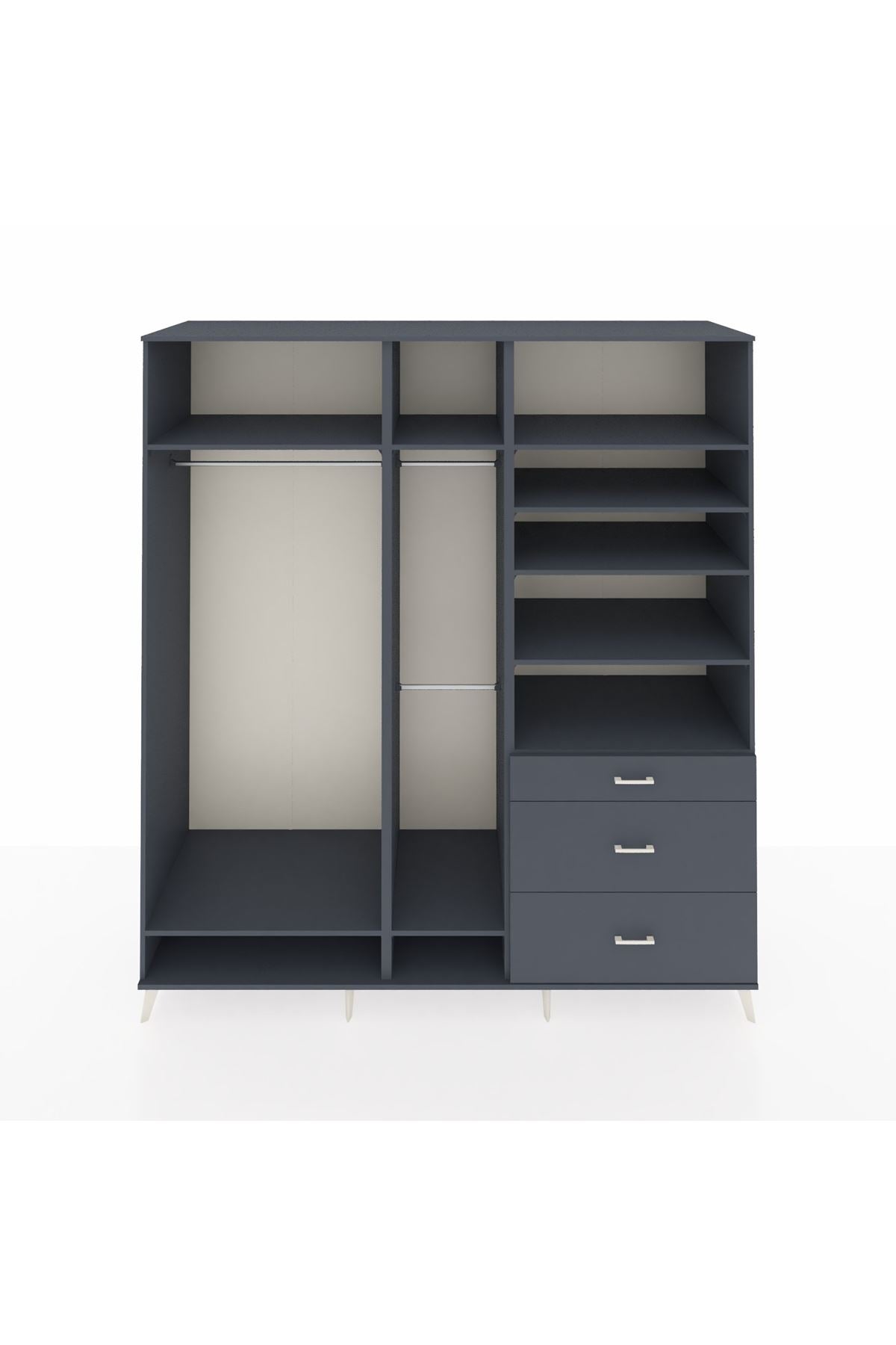 Kronos Dolap 9 Raflı 3 Çekmeceli 3 Askılı 220x59x243 - S784M064V17C