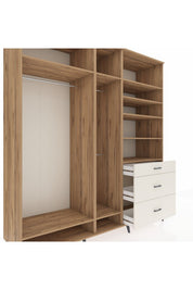 Kronos Dolap 9 Raflı 3 Çekmeceli 3 Askılı 220x59x243 - S784M064V19C