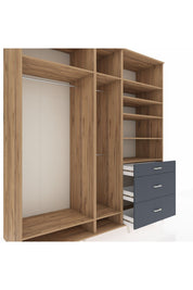 Kronos Dolap 9 Raflı 3 Çekmeceli 3 Askılı 220x59x243 - S784M064V20C