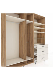 Kronos Dolap 9 Raflı 3 Çekmeceli 3 Askılı 220x59x243 - S784M064V22C