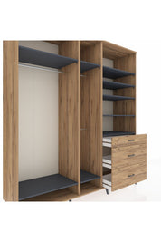 Kronos Dolap 9 Raflı 3 Çekmeceli 3 Askılı 220x59x243 - S784M064V27C