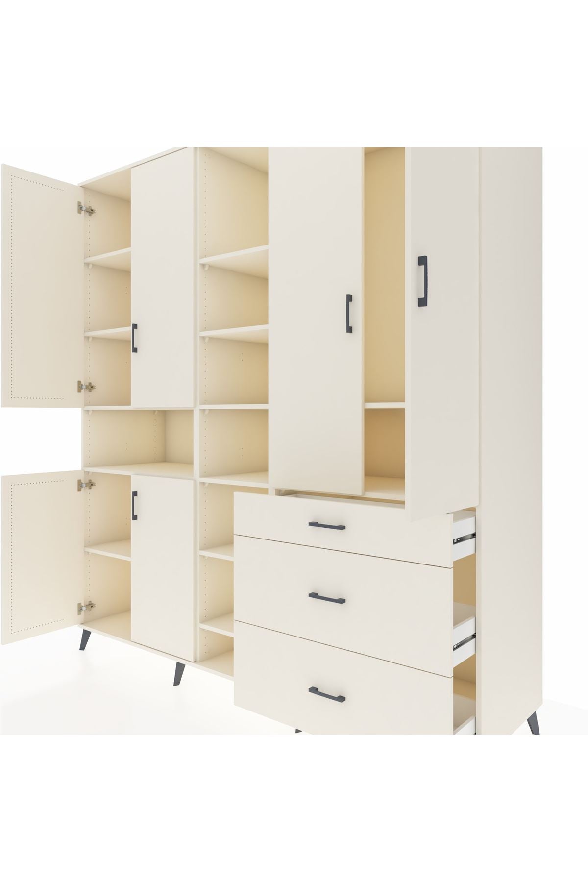 Kronos Dolap 13 Raflı 3 Çekmeceli 6 Kapaklı 220x59x243 - S784M065V04C
