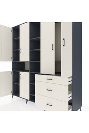 Kronos Dolap 13 Raflı 3 Çekmeceli 6 Kapaklı 220x59x243 - S784M065V13C