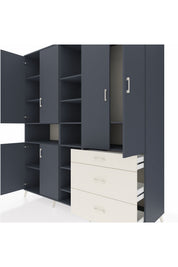 Kronos Dolap 13 Raflı 3 Çekmeceli 6 Kapaklı 220x59x243 - S784M065V16C