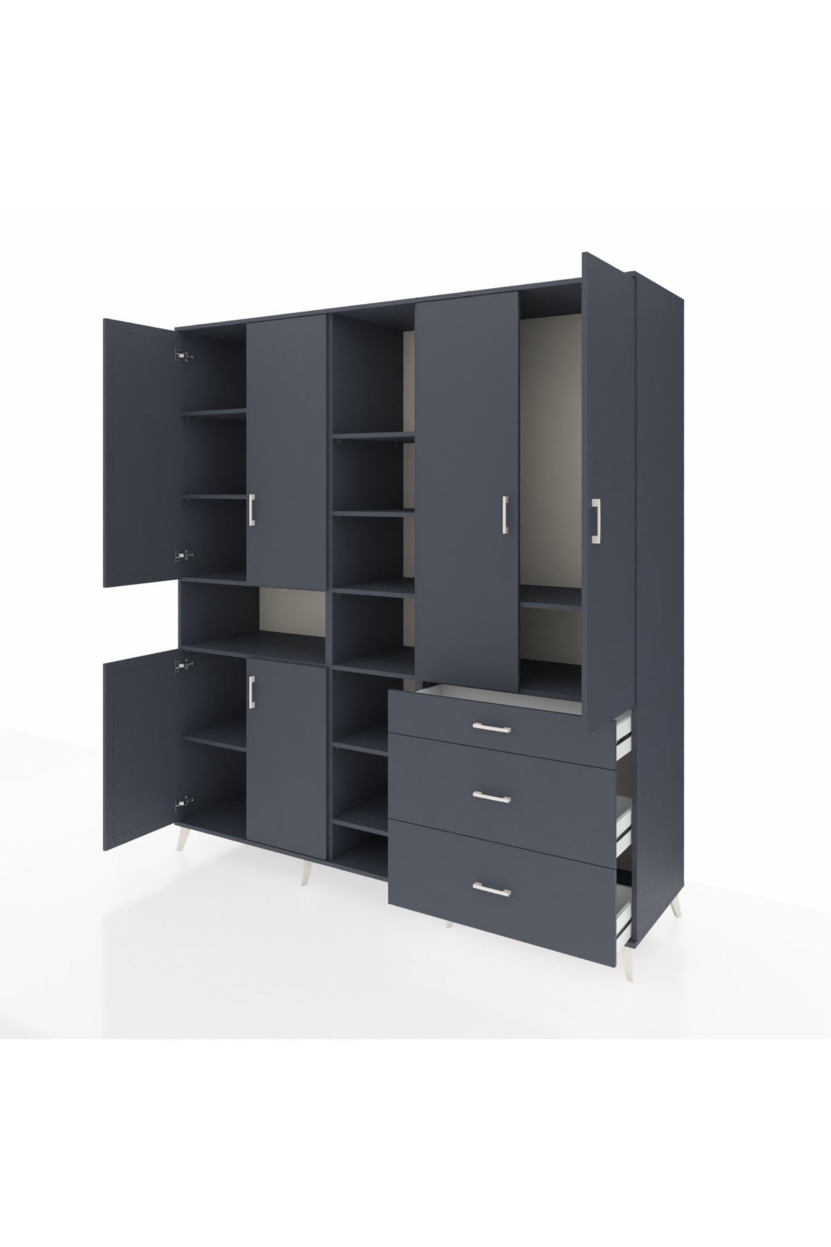 Kronos Dolap 13 Raflı 3 Çekmeceli 6 Kapaklı 220x59x243 - S784M065V17C