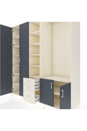 Kronos Dolap 13 Raflı 3 Çekmeceli 4 Kapaklı 220x59x243 - S784M066V07C