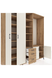 Kronos Dolap 13 Raflı 3 Çekmeceli 4 Kapaklı 220x59x243 - S784M066V24C