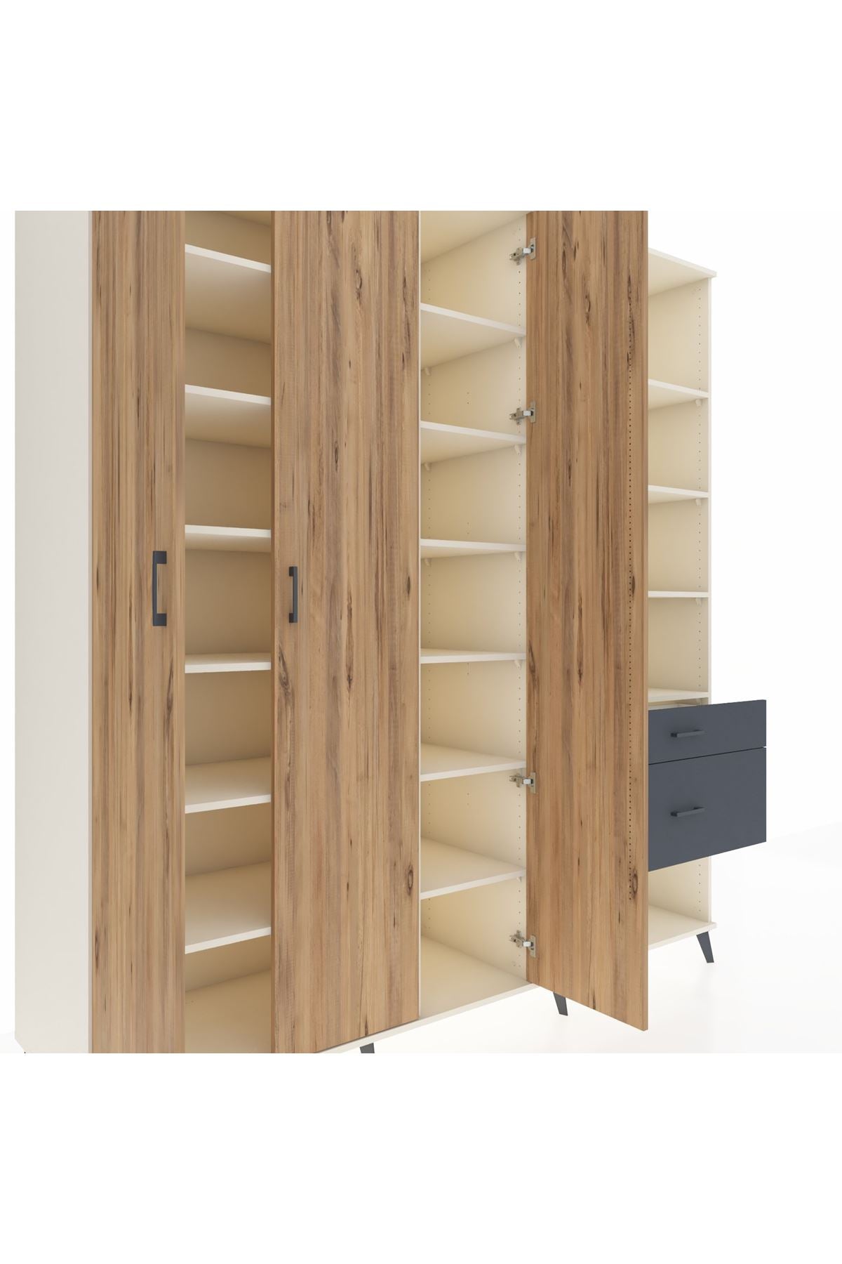Kronos Dolap 16 Raflı 2 Çekmeceli 3 Kapaklı 220x59x243 - S784M067V02C