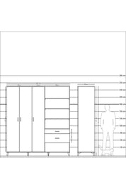 Kronos Dolap 16 Raflı 2 Çekmeceli 3 Kapaklı 220x59x243 - S784M067V09C