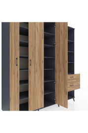 Kronos Dolap 16 Raflı 2 Çekmeceli 3 Kapaklı 220x59x243 - S784M067V12C