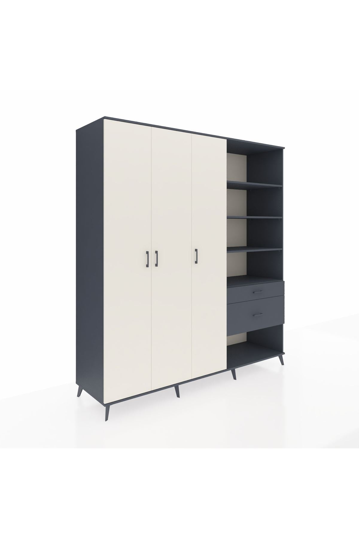 Kronos Dolap 16 Raflı 2 Çekmeceli 3 Kapaklı 220x59x243 - S784M067V14C