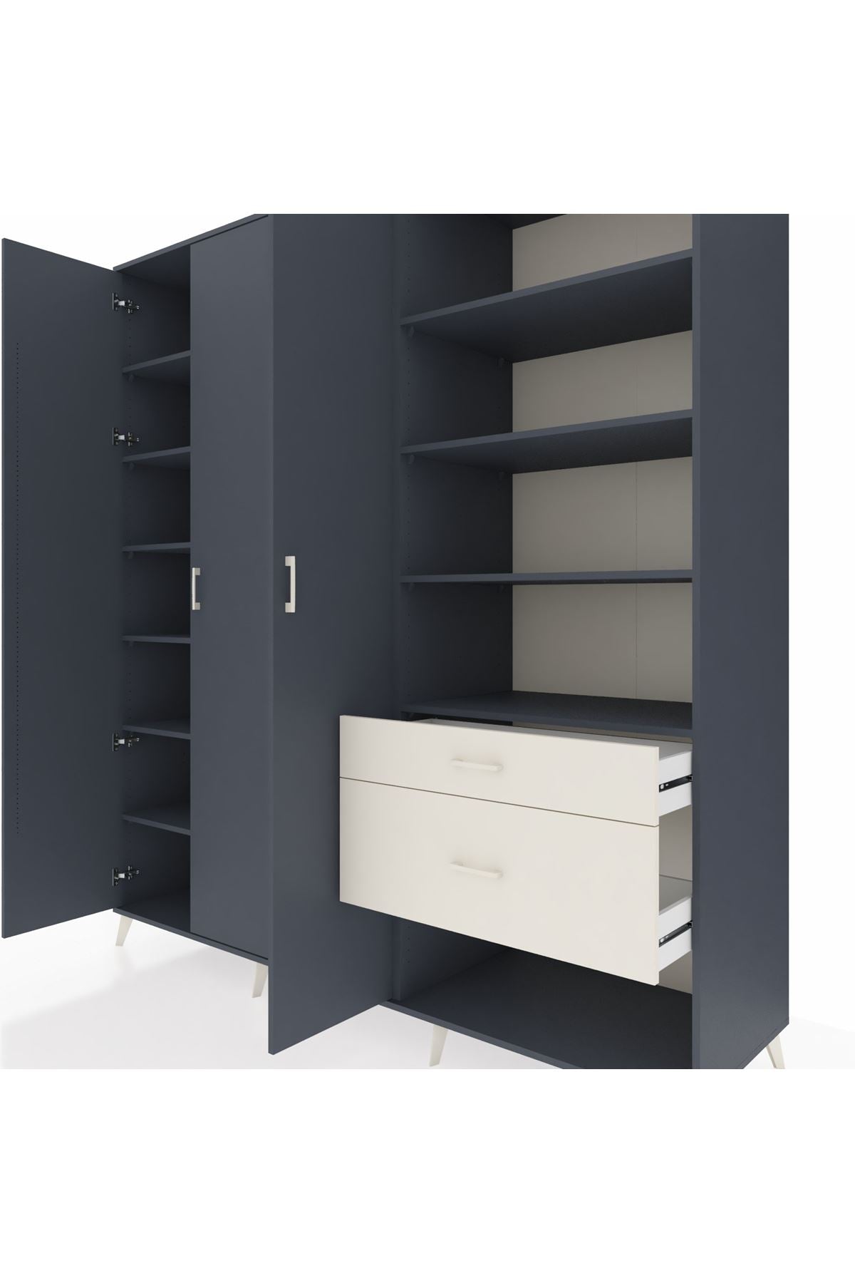 Kronos Dolap 16 Raflı 2 Çekmeceli 3 Kapaklı 220x59x243 - S784M067V16C