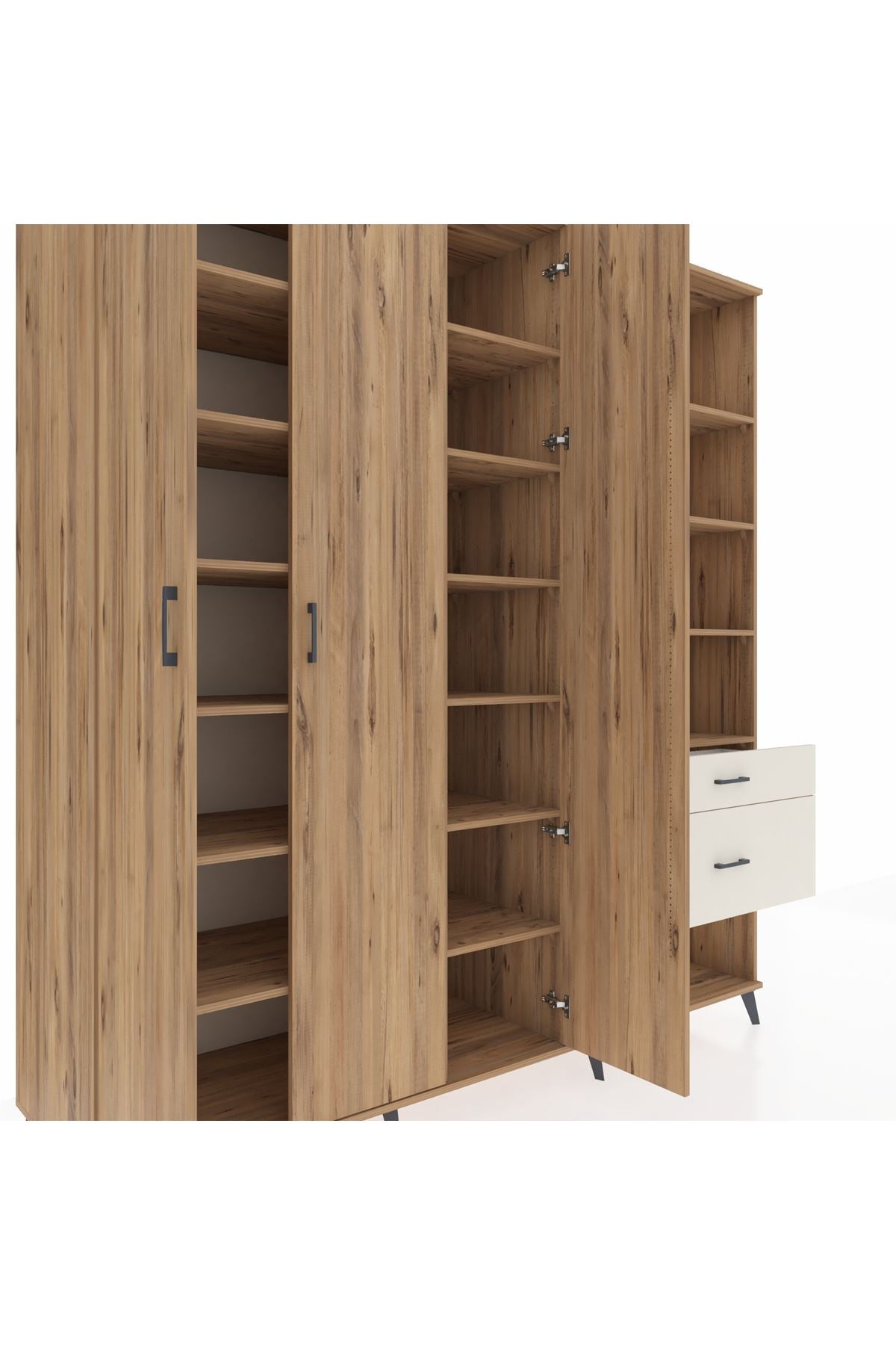 Kronos Dolap 16 Raflı 2 Çekmeceli 3 Kapaklı 220x59x243 - S784M067V19C