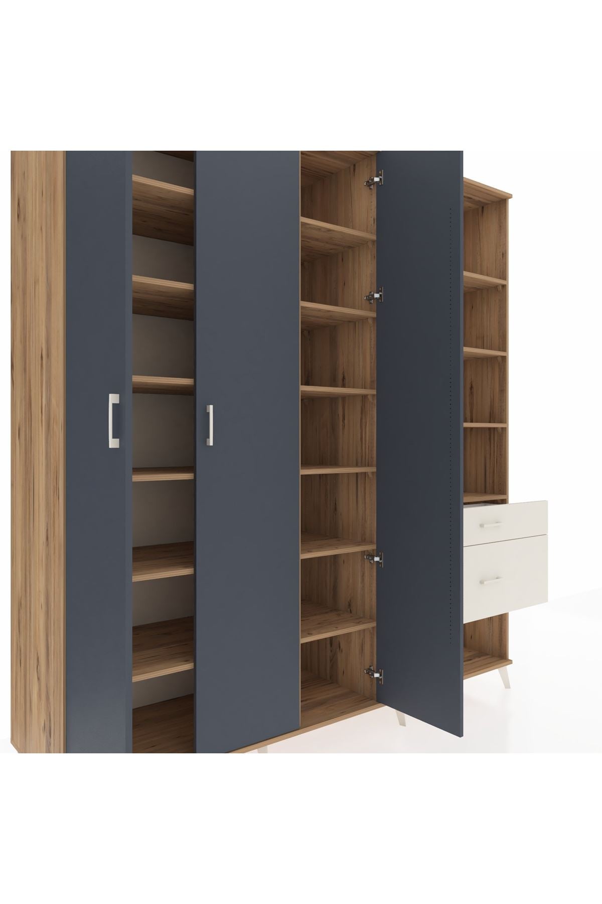 Kronos Dolap 16 Raflı 2 Çekmeceli 3 Kapaklı 220x59x243 - S784M067V25C