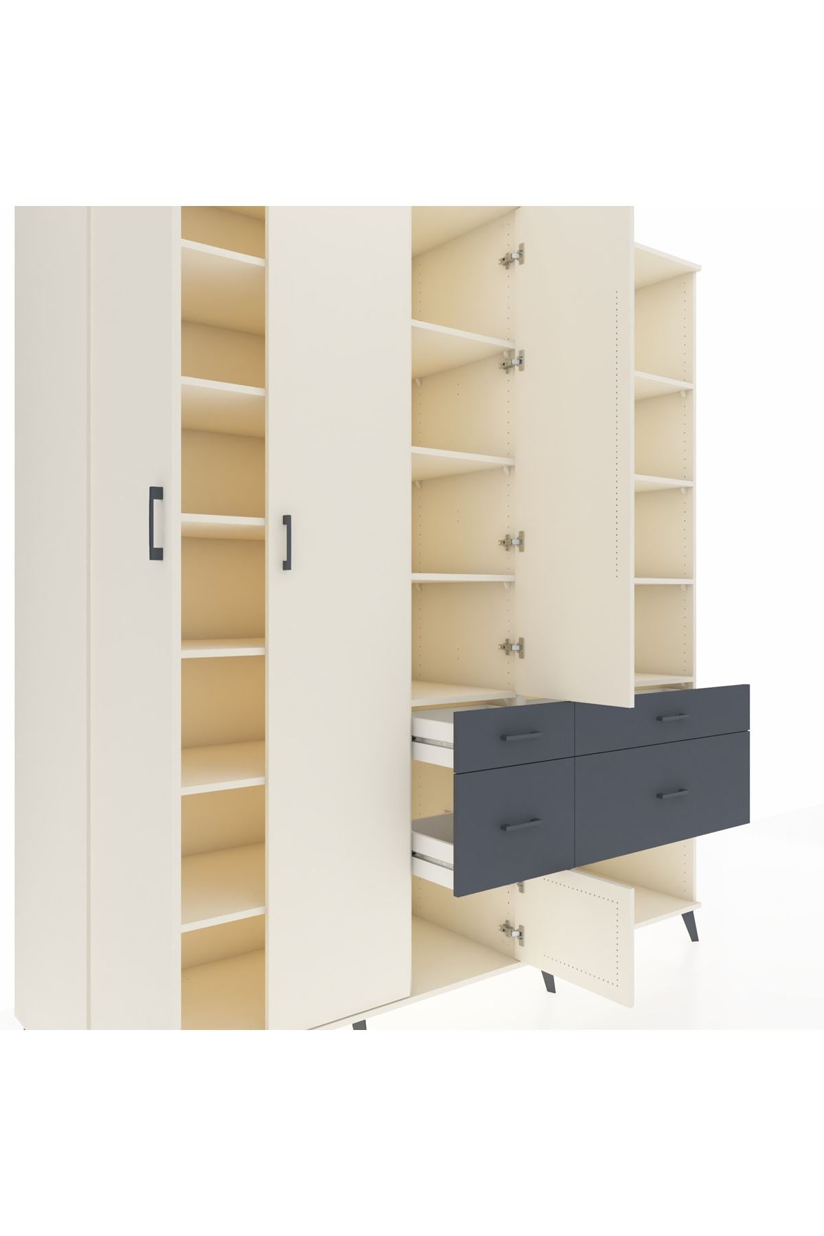 Kronos Dolap 14 Raflı 4 Çekmeceli 4 Kapaklı 220x59x243 - S784M068V05C