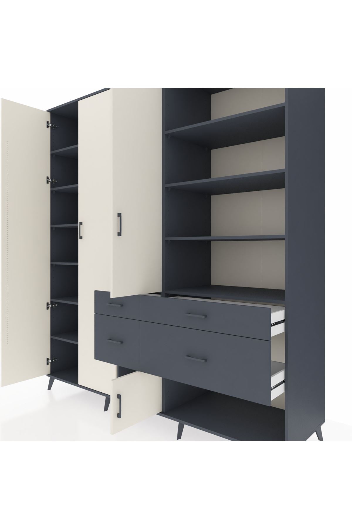 Kronos Dolap 14 Raflı 4 Çekmeceli 4 Kapaklı 220x59x243 - S784M068V14C