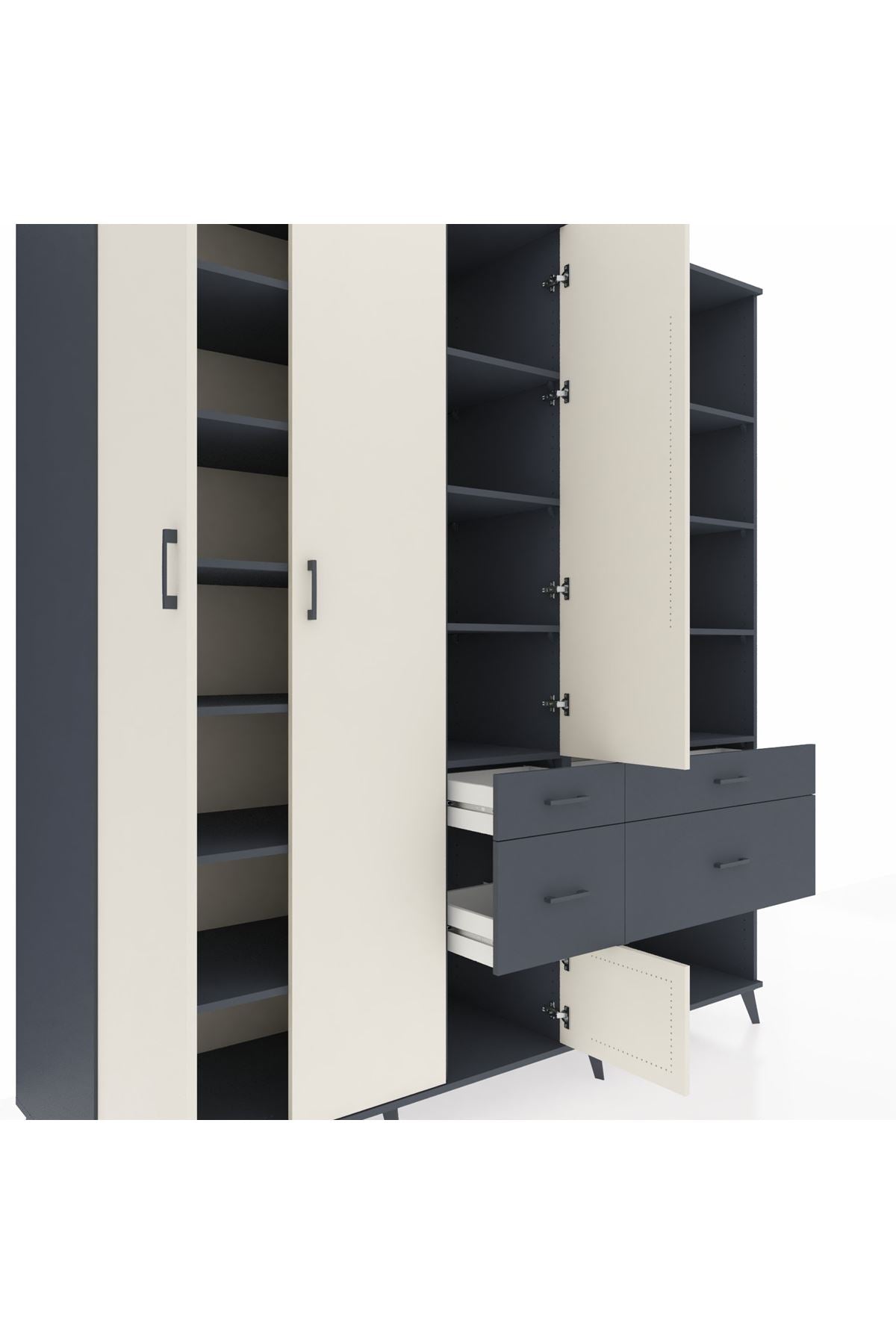 Kronos Dolap 14 Raflı 4 Çekmeceli 4 Kapaklı 220x59x243 - S784M068V14C