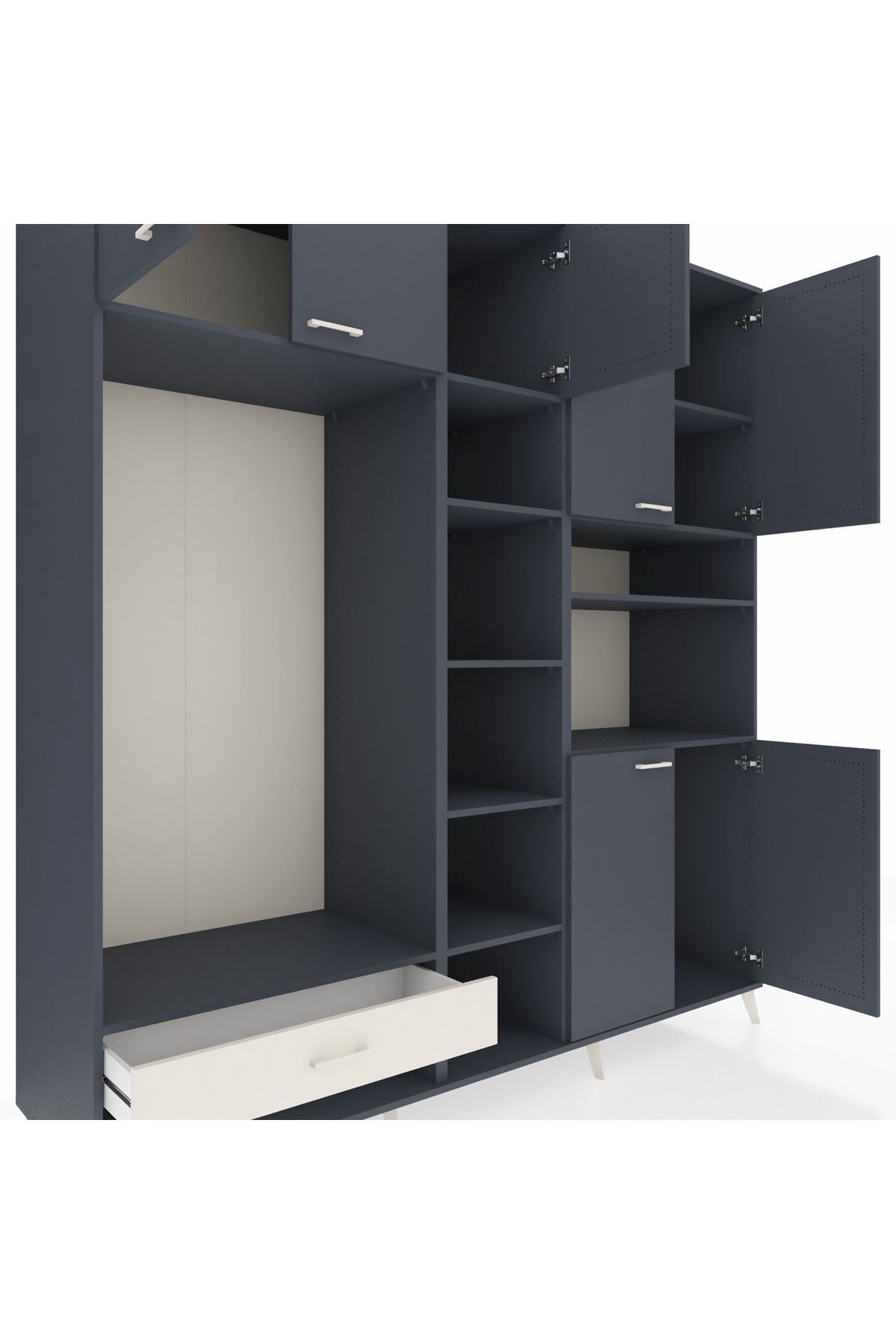 Kronos Dolap 11 Raflı Tek Çekmeceli 7 Kapaklı 220x59x243 - S784M069V16C