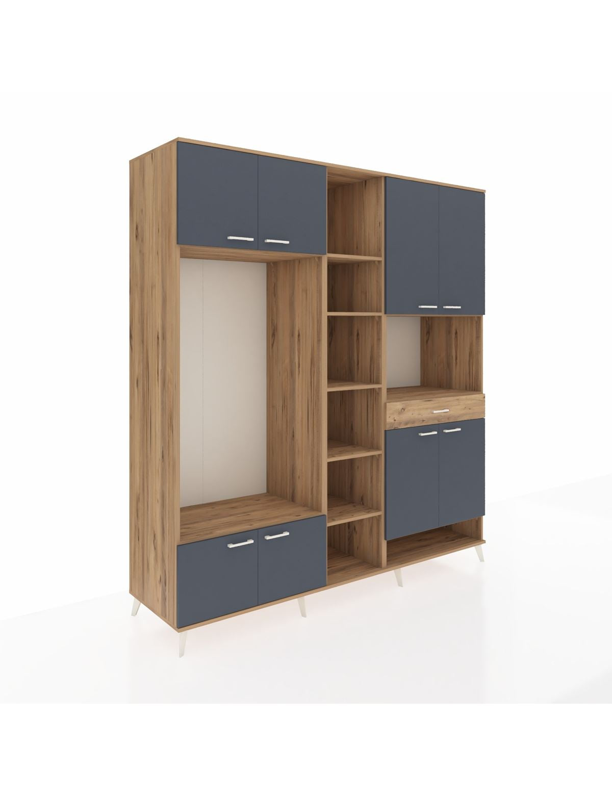 Kronos Dolap 12 Raflı Tek Çekmeceli 8 Kapaklı 220x59x243 - S784M070V27C
