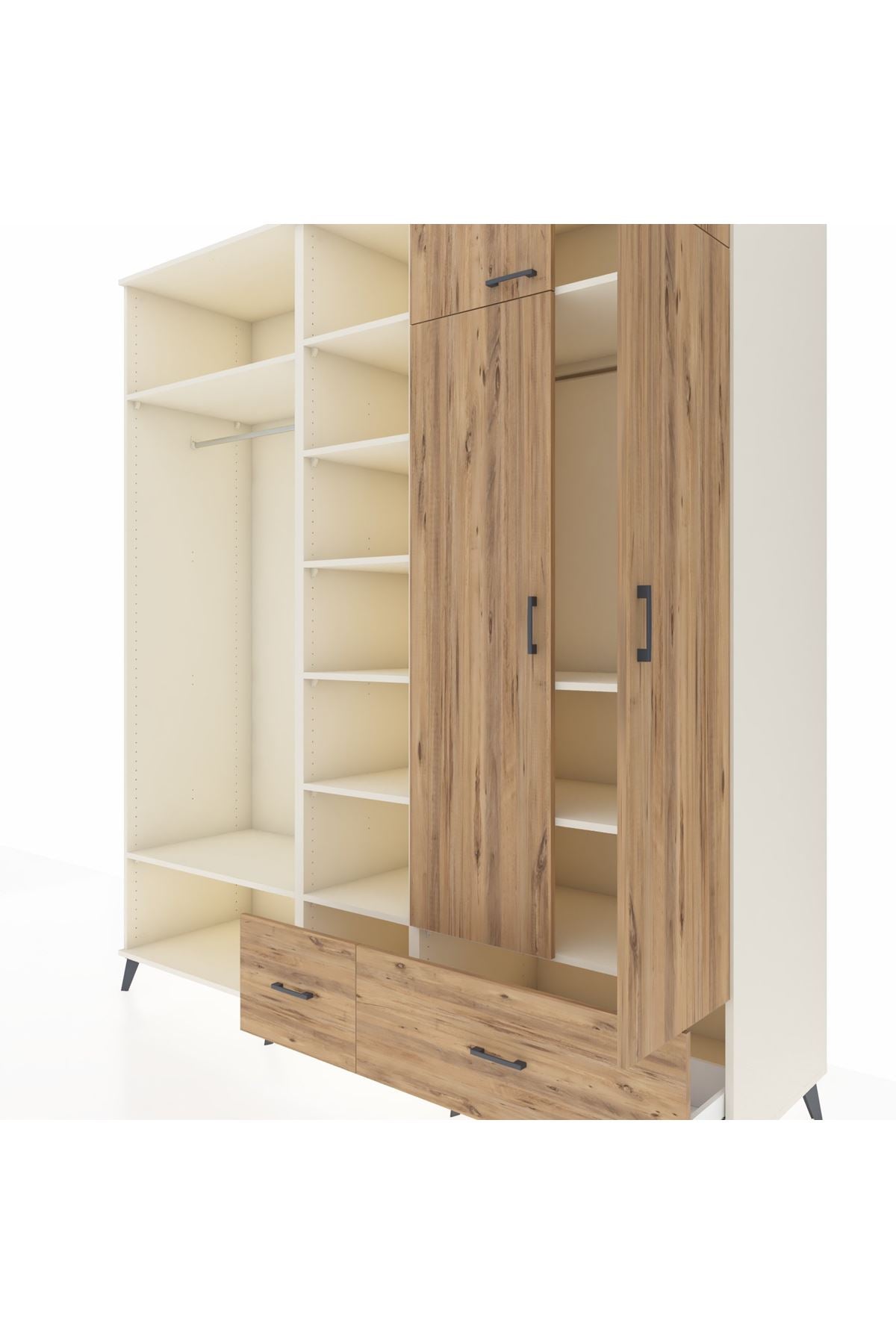 Kronos Dolap 12 Raflı 2 Çekmeceli 2 Askılı 220x59x243 - S784M072V03C