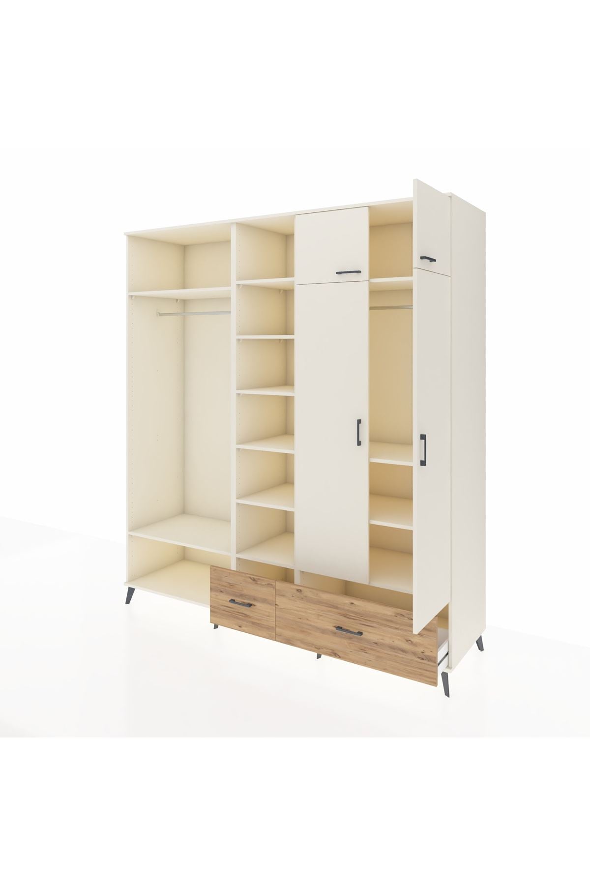 Kronos Dolap 12 Raflı 2 Çekmeceli 2 Askılı 220x59x243 - S784M072V06C