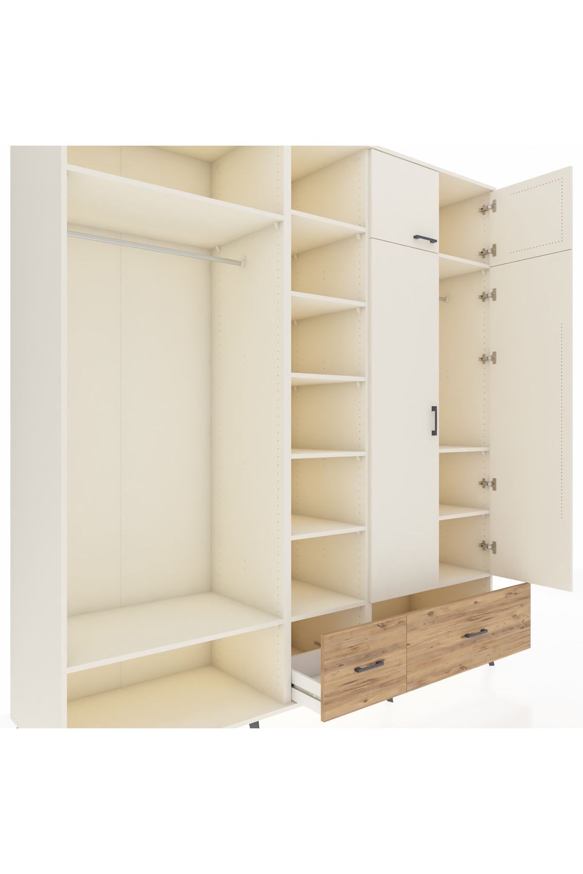 Kronos Dolap 12 Raflı 2 Çekmeceli 2 Askılı 220x59x243 - S784M072V06C
