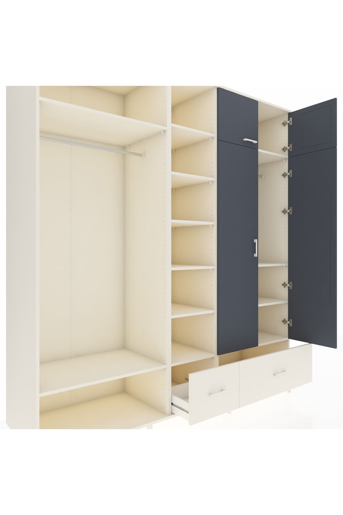 Kronos Dolap 12 Raflı 2 Çekmeceli 2 Askılı 220x59x243 - S784M072V07C
