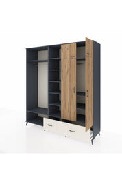 Kronos Dolap 12 Raflı 2 Çekmeceli 2 Askılı 220x59x243 - S784M072V10C