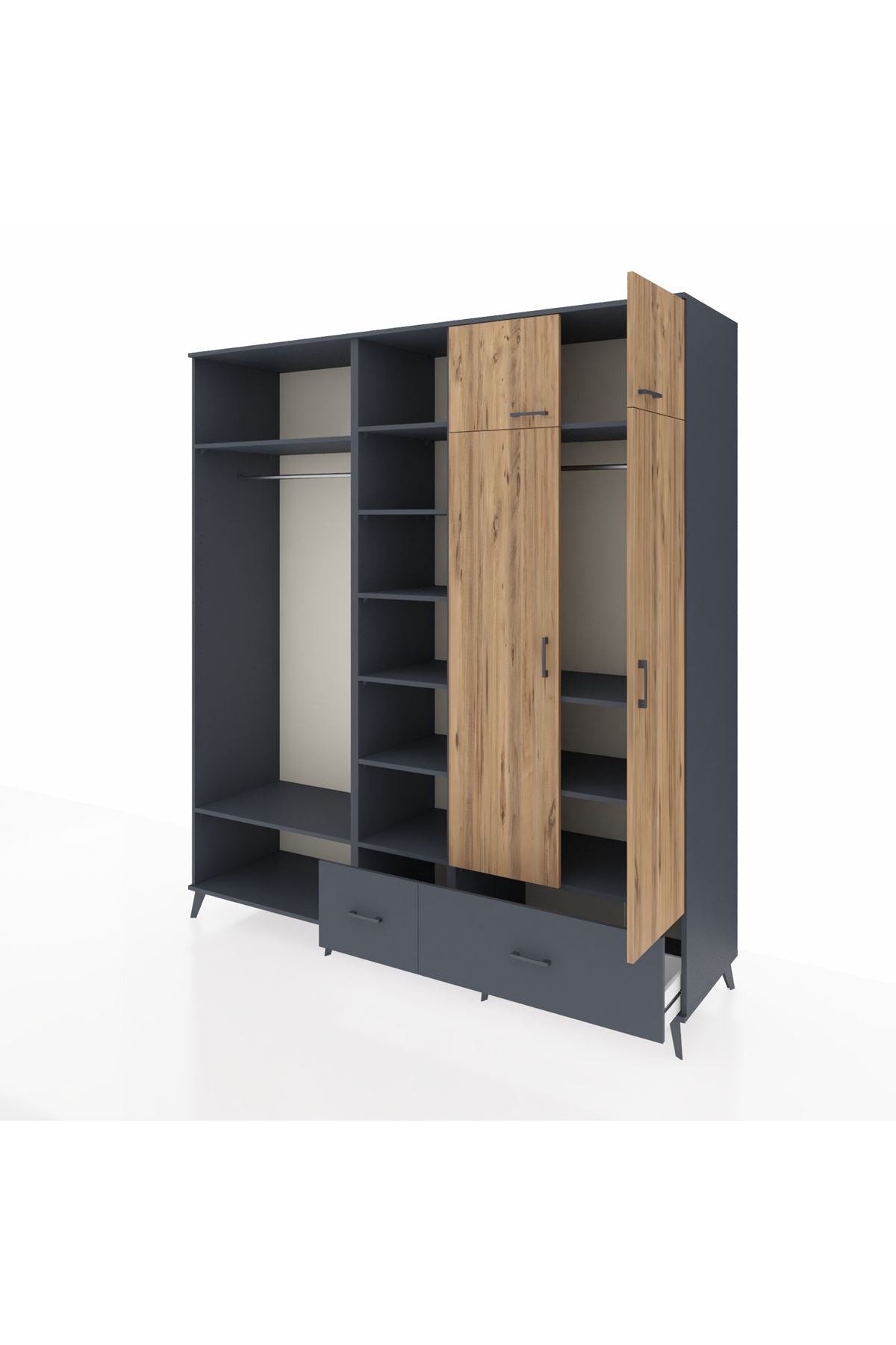 Kronos Dolap 12 Raflı 2 Çekmeceli 2 Askılı 220x59x243 - S784M072V11C