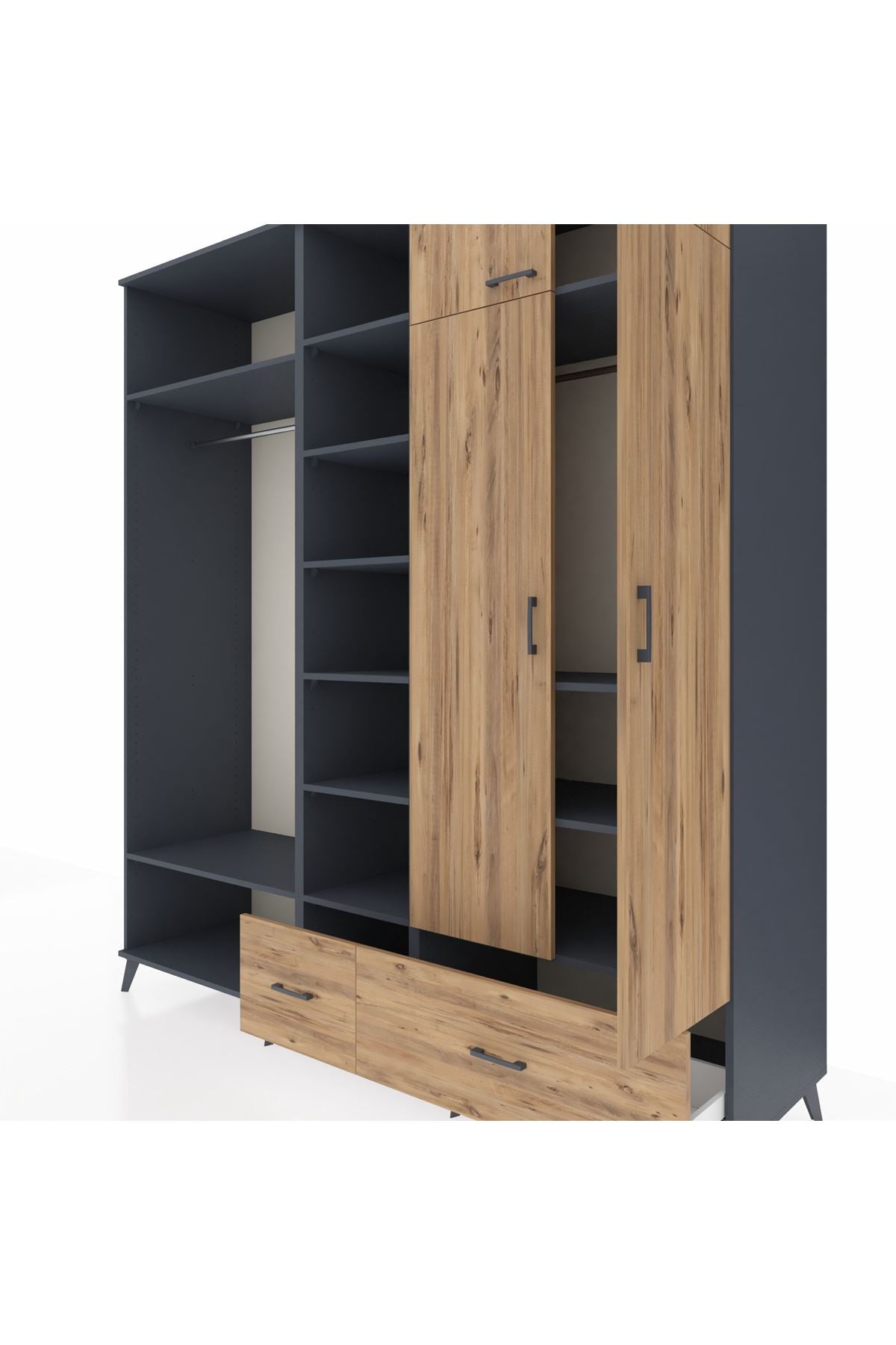 Kronos Dolap 12 Raflı 2 Çekmeceli 2 Askılı 220x59x243 - S784M072V12C
