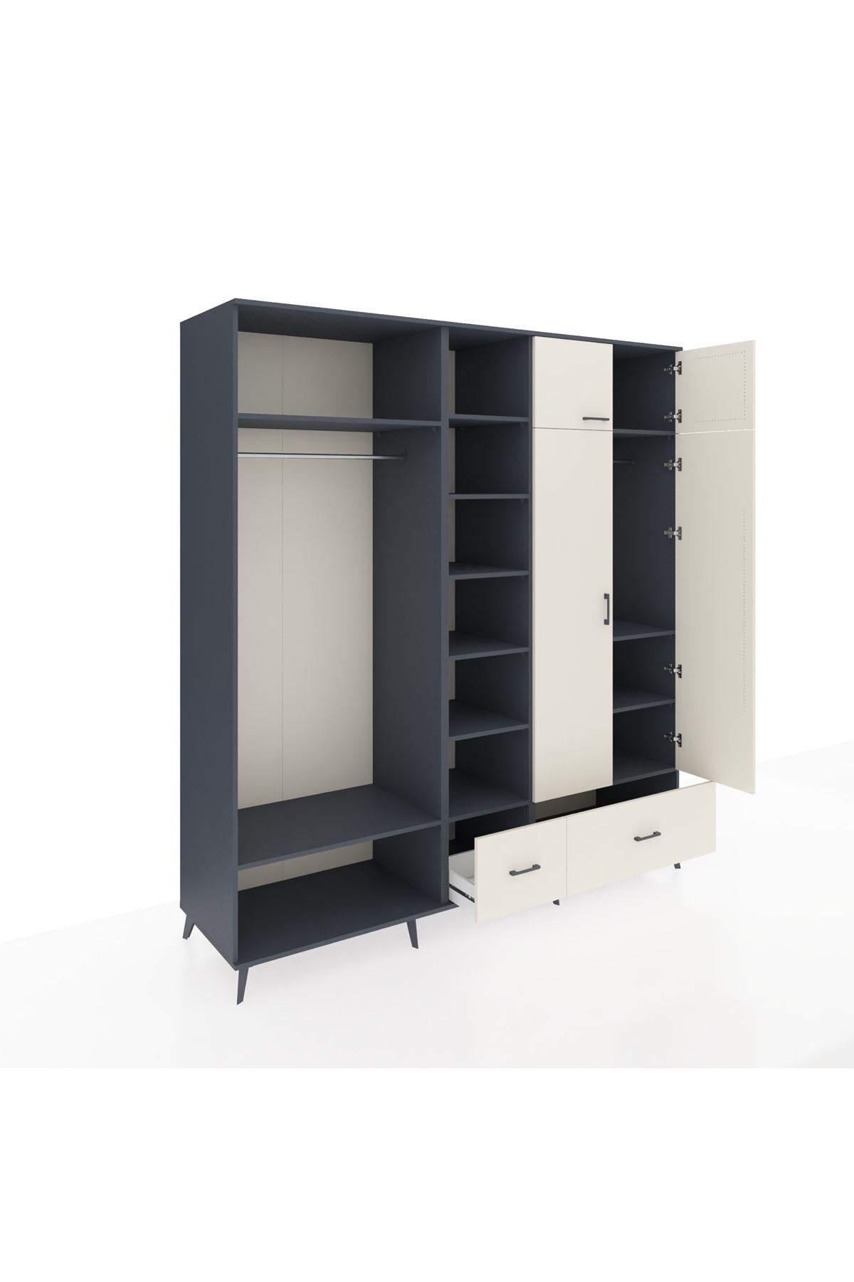 Kronos Dolap 12 Raflı 2 Çekmeceli 2 Askılı 220x59x243 - S784M072V13C