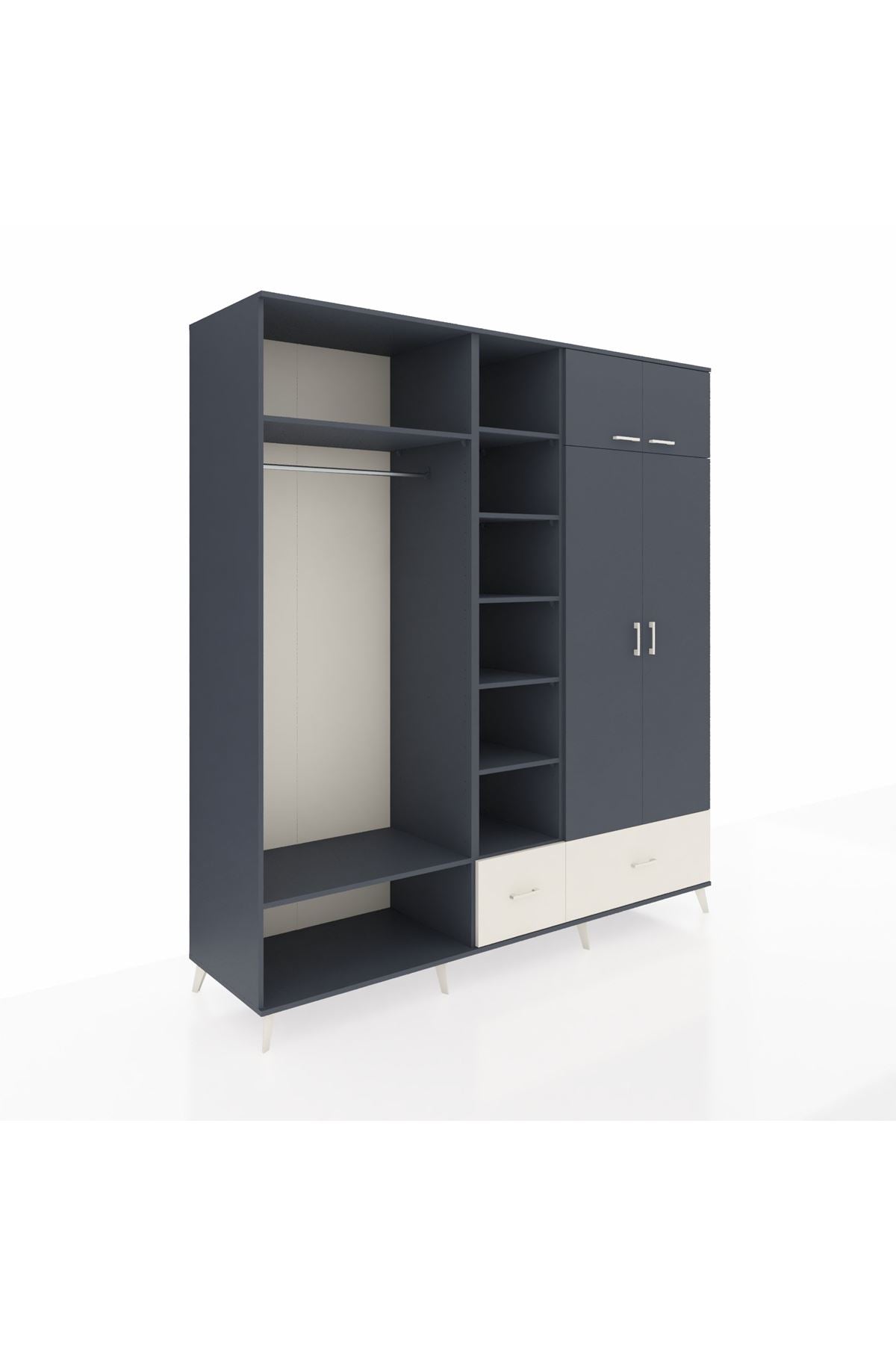 Kronos Dolap 12 Raflı 2 Çekmeceli 2 Askılı 220x59x243 - S784M072V16C