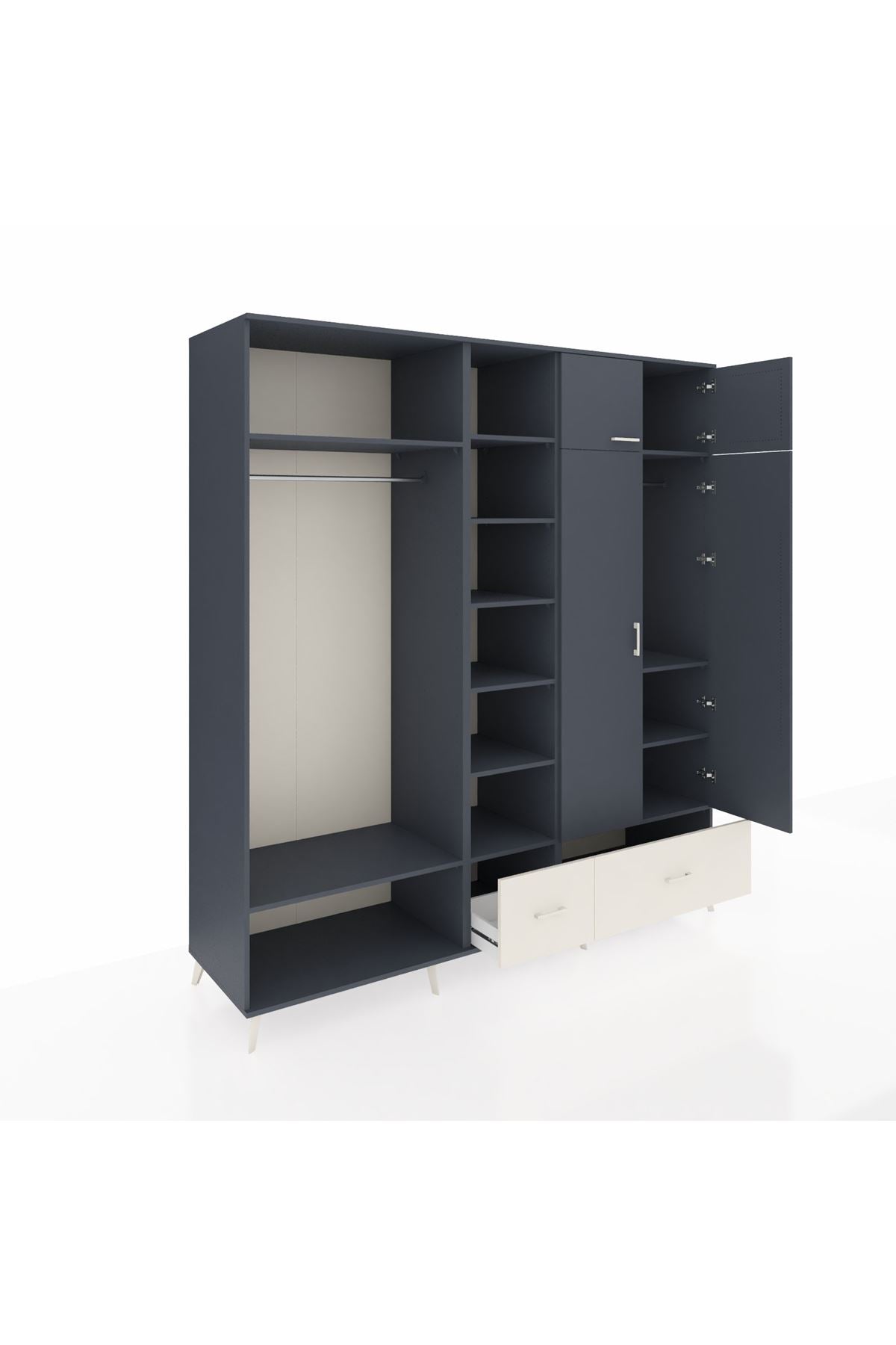 Kronos Dolap 12 Raflı 2 Çekmeceli 2 Askılı 220x59x243 - S784M072V16C