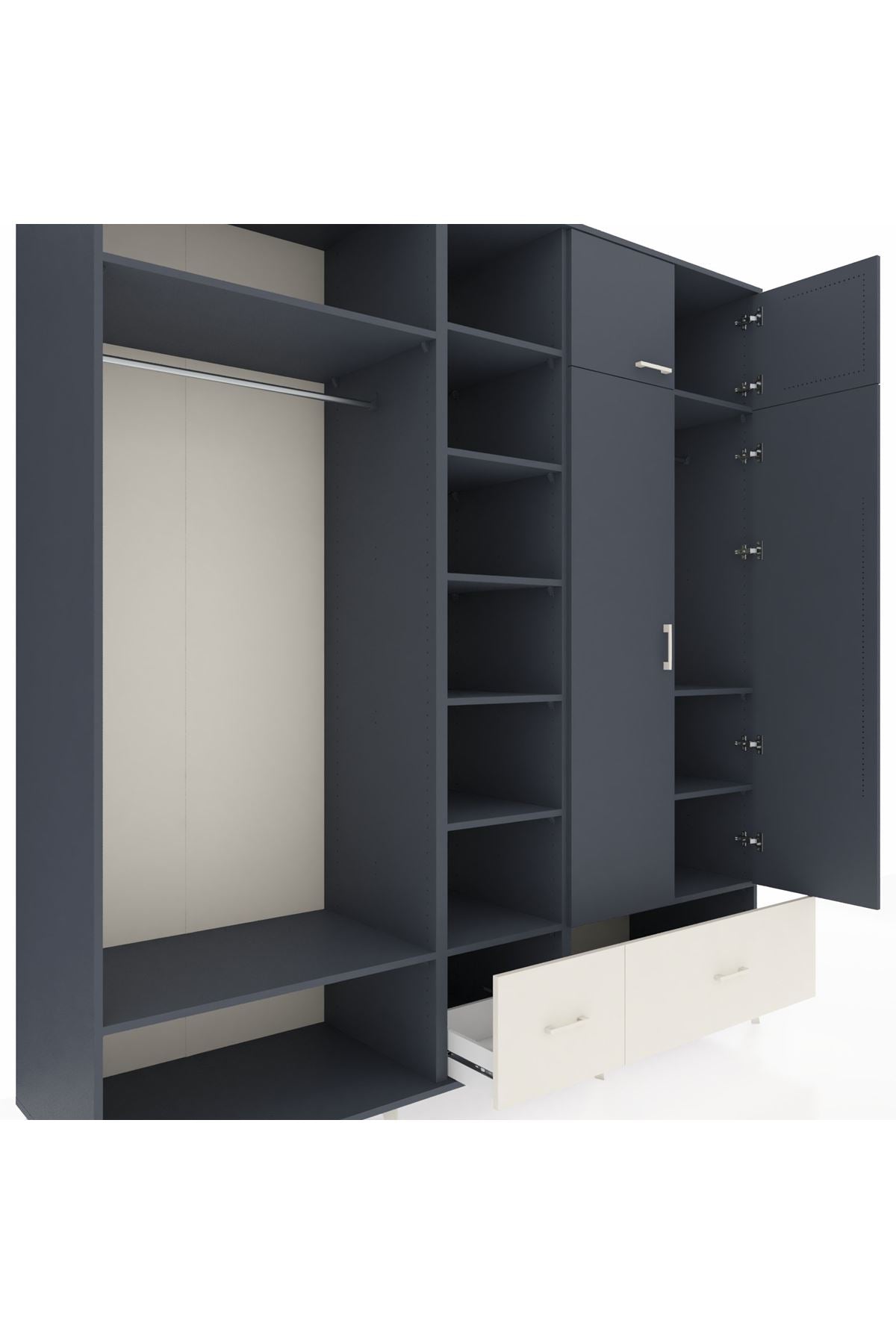 Kronos Dolap 12 Raflı 2 Çekmeceli 2 Askılı 220x59x243 - S784M072V16C