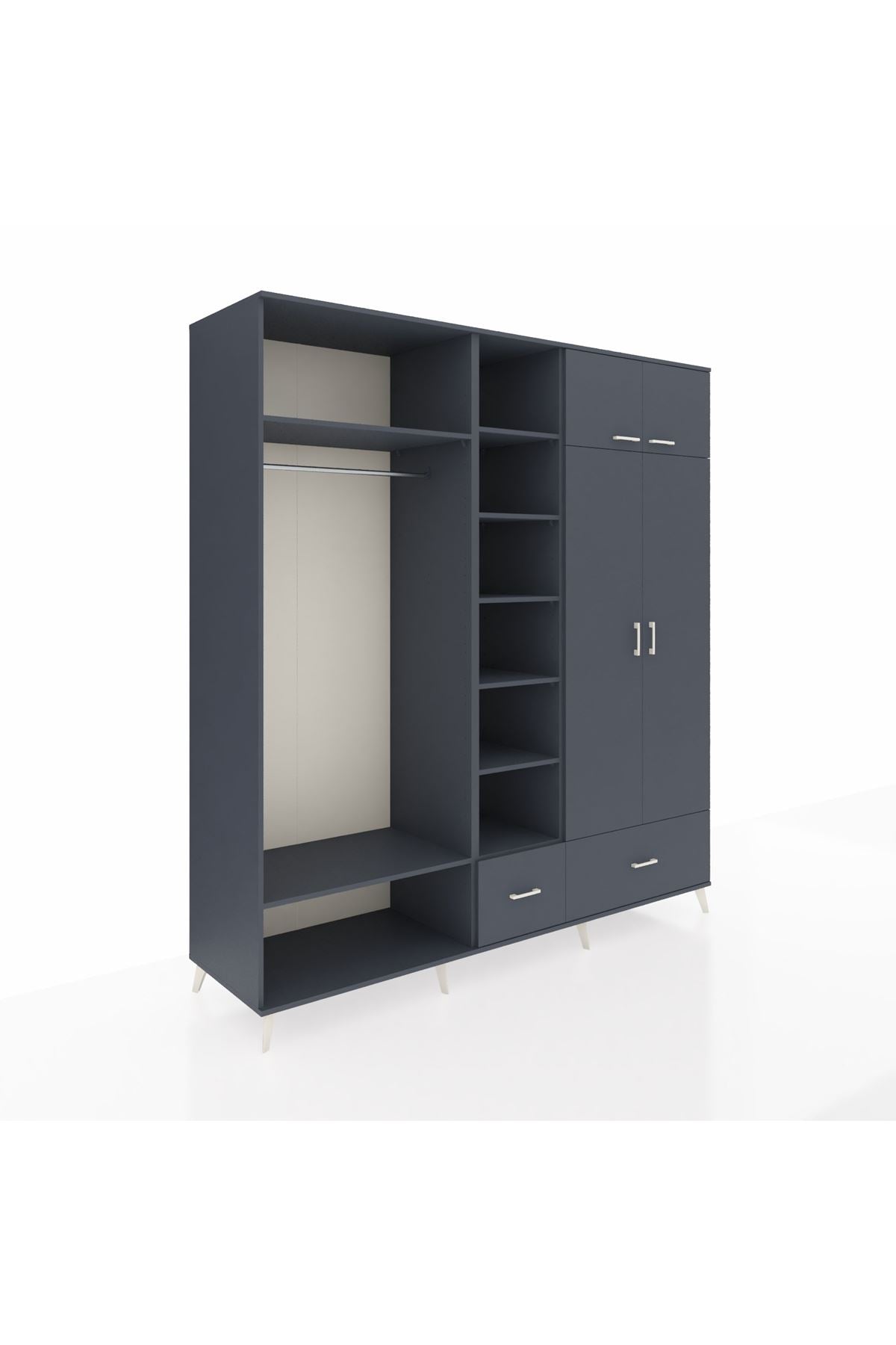 Kronos Dolap 12 Raflı 2 Çekmeceli 2 Askılı 220x59x243 - S784M072V17C