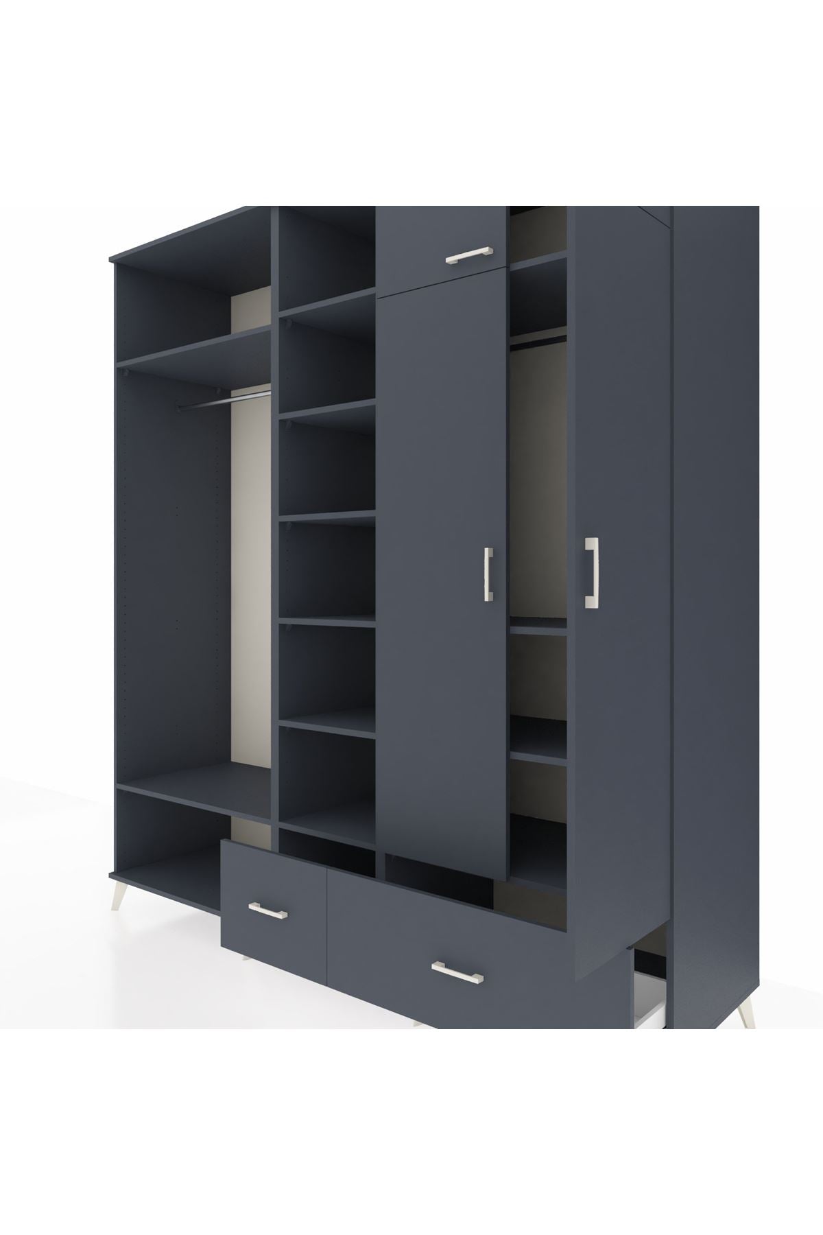 Kronos Dolap 12 Raflı 2 Çekmeceli 2 Askılı 220x59x243 - S784M072V17C
