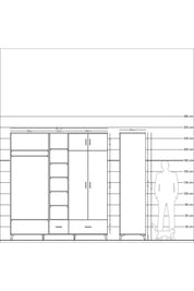 Kronos Dolap 12 Raflı 2 Çekmeceli 2 Askılı 220x59x243 - S784M072V17C