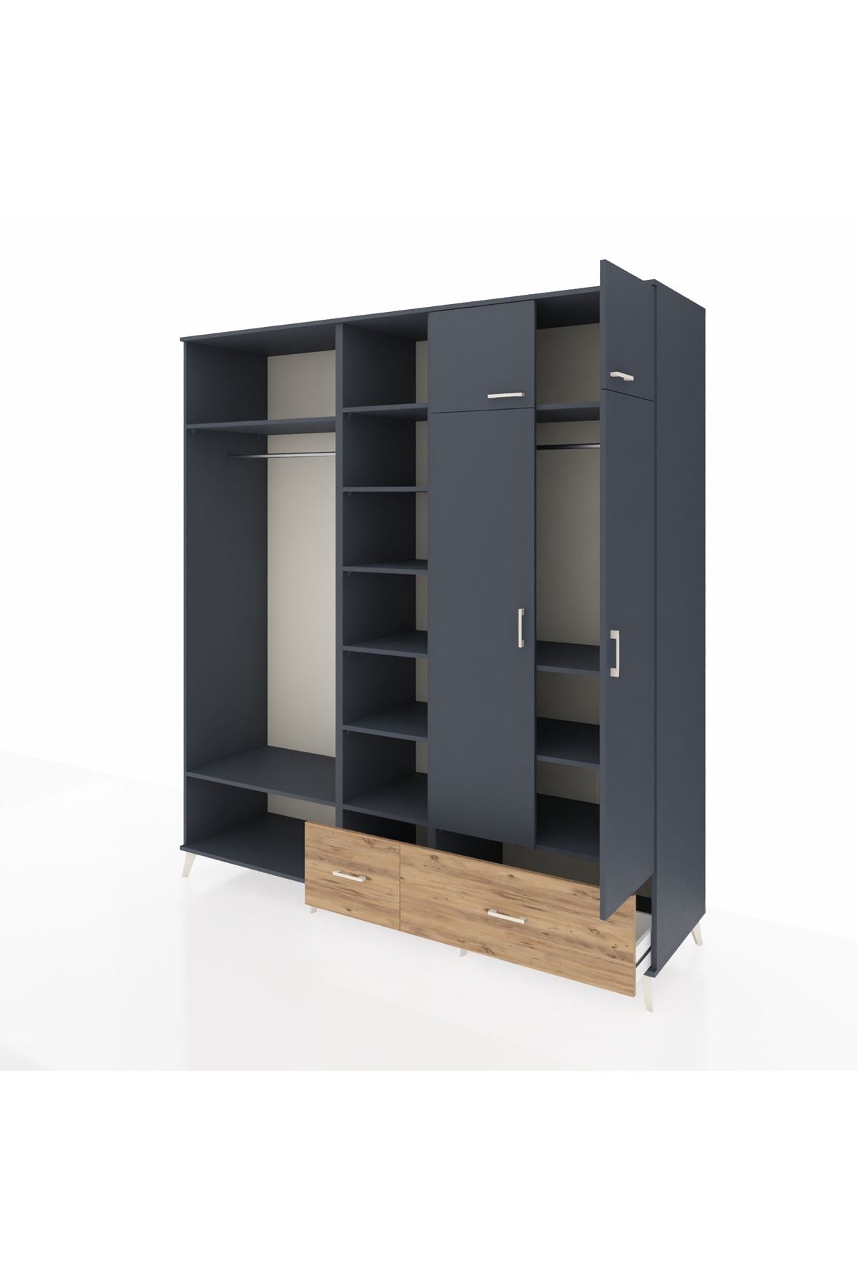 Kronos Dolap 12 Raflı 2 Çekmeceli 2 Askılı 220x59x243 - S784M072V18C