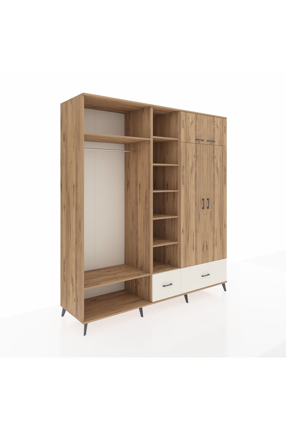 Kronos Dolap 12 Raflı 2 Çekmeceli 2 Askılı 220x59x243 - S784M072V19C