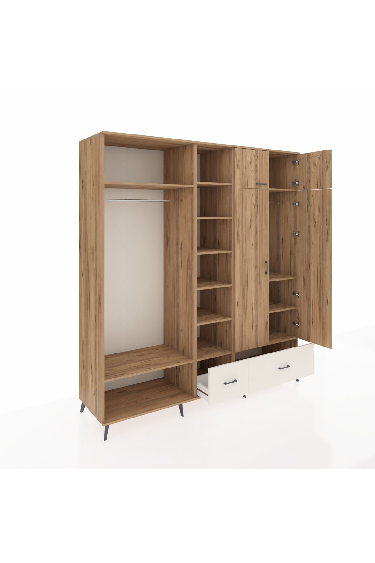 Kronos Dolap 12 Raflı 2 Çekmeceli 2 Askılı 220x59x243 - S784M072V19C